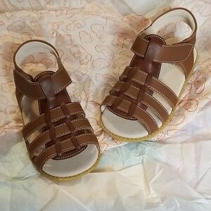 Livie & Luca Light Brown Leather Sandals Size 12 Finn LNWOB
